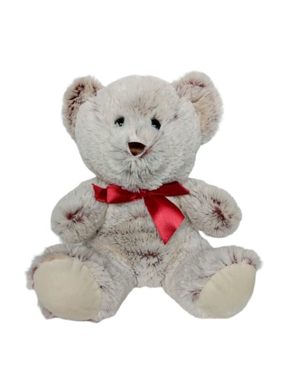 Hug Fun Beige Teddy Bear Red Bow Plush 11"
